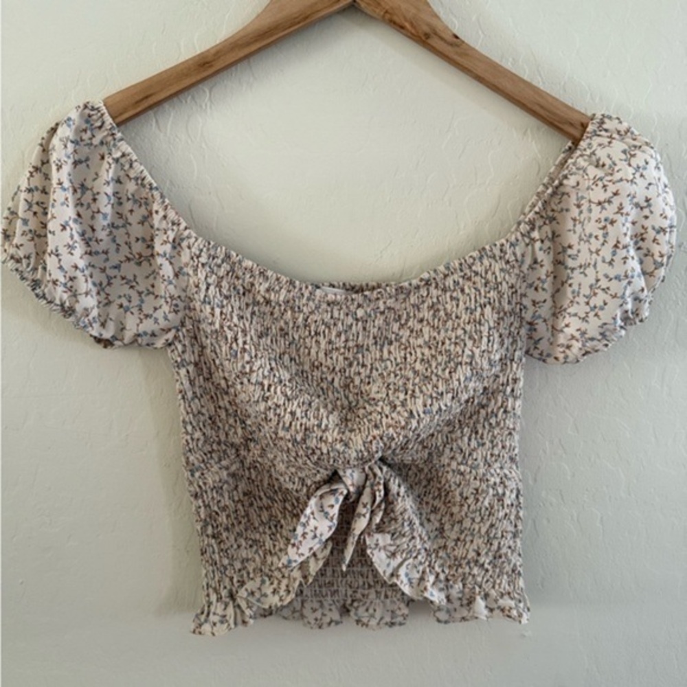Floral Smocked Puff Sleeve Top